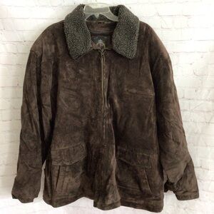 Prestige Leather Brown Suede Insulated Lined Jacket - 5XL